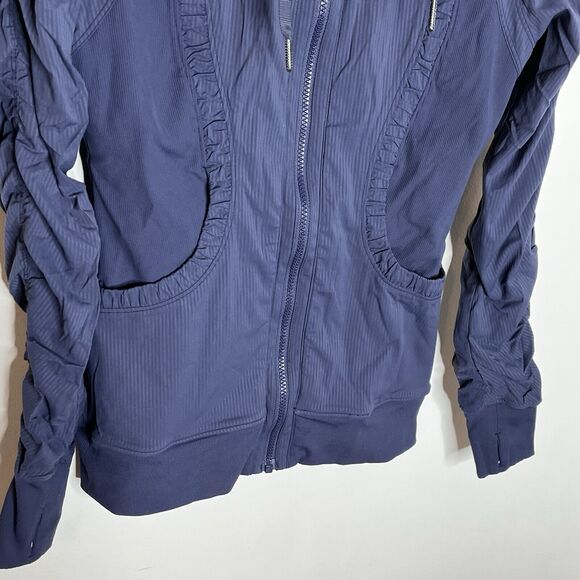 Lululemon Reversible Dance Studio Jacket III Cadet Blue Womens 6 Full Zip - Picture 3 of 13